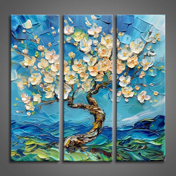 Blue and White Cherry Blossom 3pc Set (Bdos Stock)